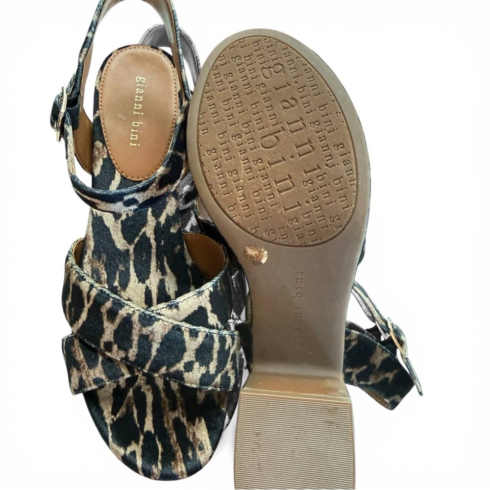 Gianni Bini Leopard Platform Sandals Women Velvet Joize Size 7.5 New - Picture 8 of 10